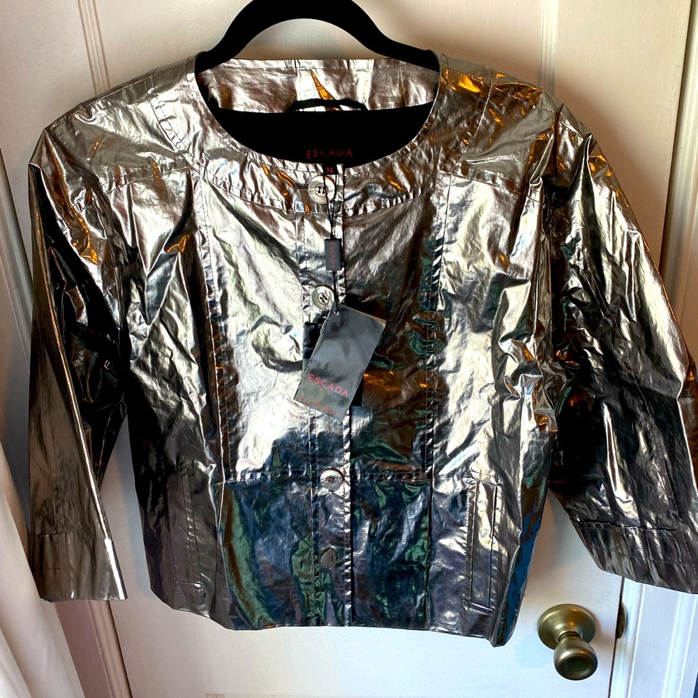 NWT Vintage Escada Silver Jacket fits like a medium/ large